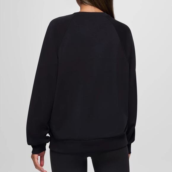 Prana Shea Crewneck Sweater Women's M Black Buttery Soft Relaxed Fit Pullover - Picture 2 of 9